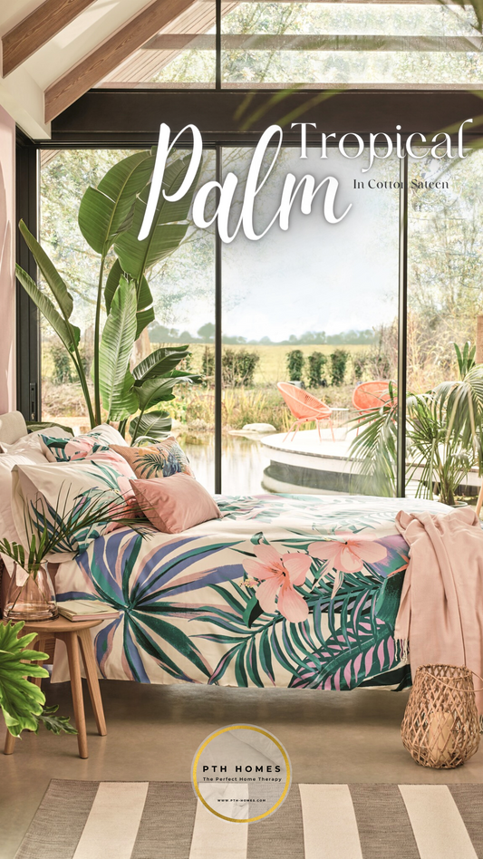 Transform Your Bedroom into a Tropical Paradise with PTH Homes' Tropical Palm Complete Bedding Sets
