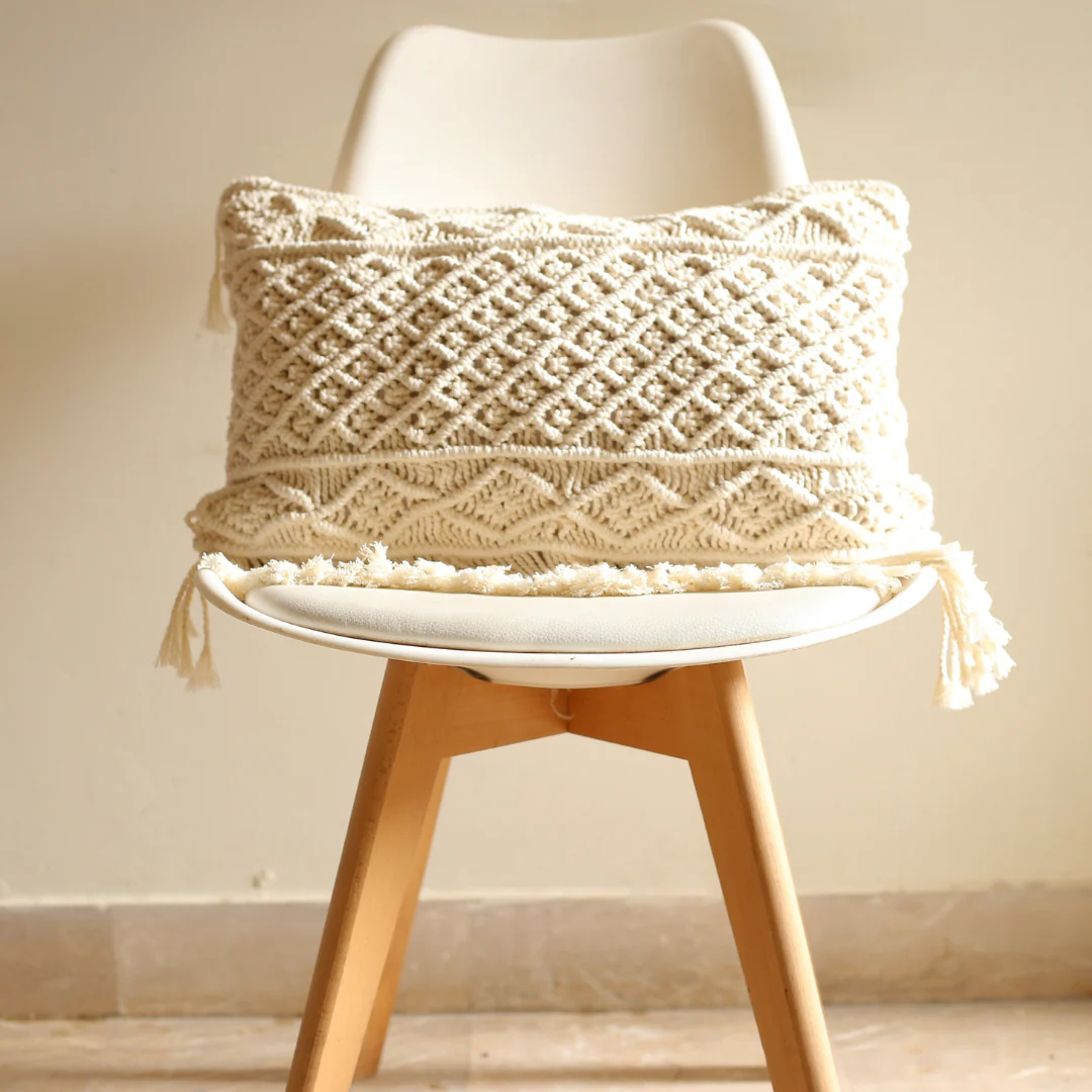 Macrame II - Boho Cushion Cover by PTH Homes: The Perfect Blend of Artistry and Comfort