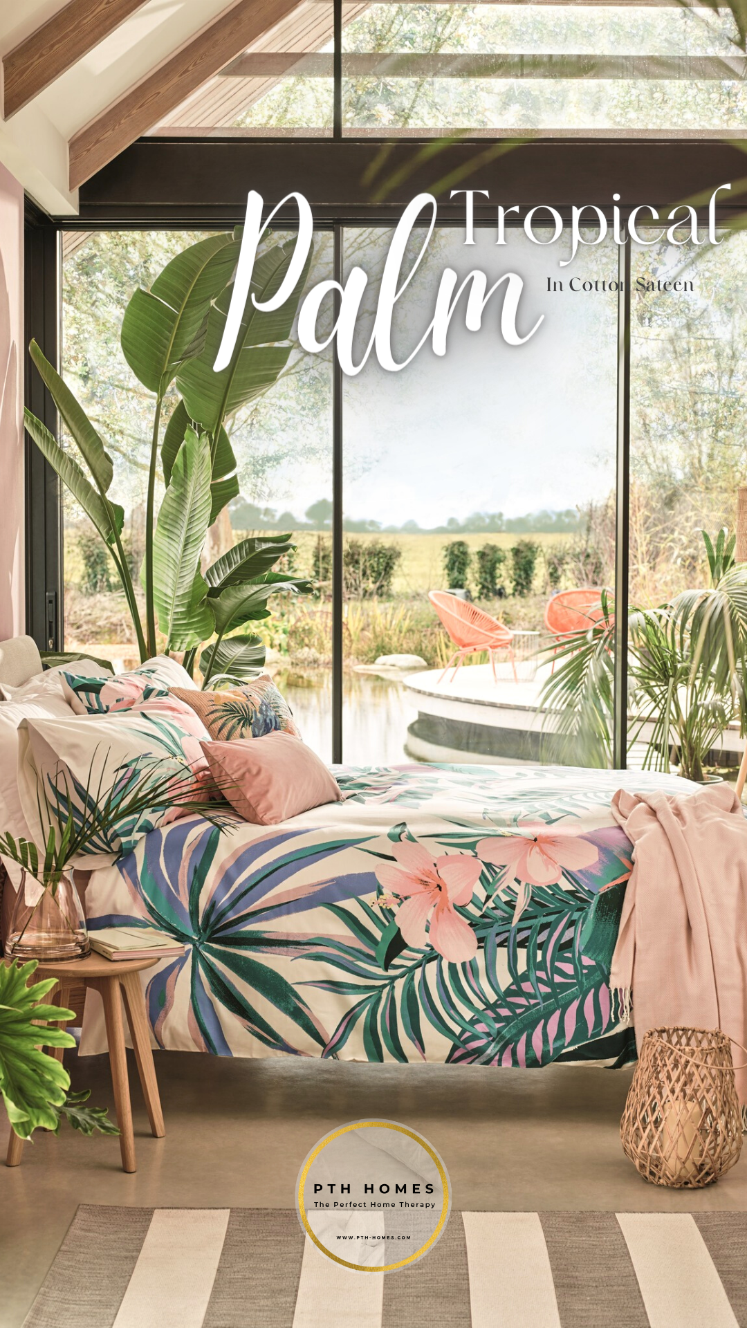 Transform Your Bedroom into a Tropical Paradise with PTH Homes' Tropical Palm Complete Bedding Sets