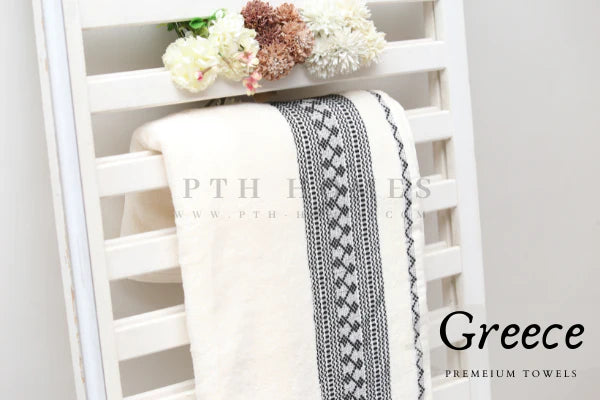 Luxuriate in Style with Greece by PTH Homes: The Epitome of Premium Embroidered Bath Towels