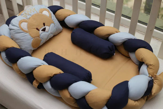 Cocoon Your Little One in Comfort with the Hello Beary Blue Braided Nest