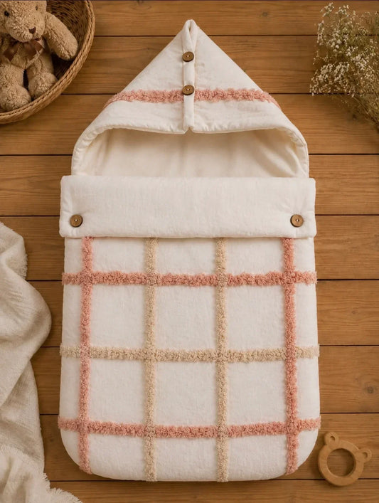 Kids Tufted Checks Sleeping Bag for Cozy Sleepovers