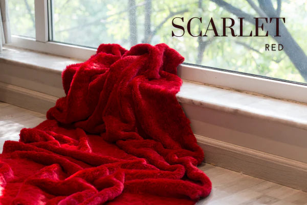 Scarlet Fur Throw by PTH Homes: A Touch of Elegance and Warmth for Your Home