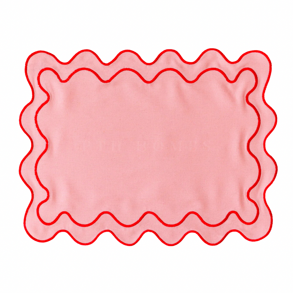 Bahama Palm - Embriodered Scalloped Tablemats (Solids)