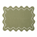 Bahama Palm - Embriodered Scalloped Tablemats (Solids)