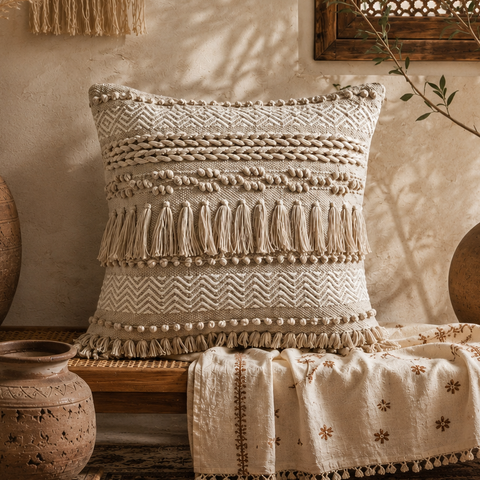 Handwoven - Ivory Clay Cushion Cover
