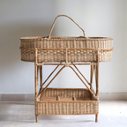 Rattan - Baby Basket with Stand