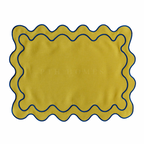Bahama Palm - Embriodered Scalloped Tablemats (Solids)