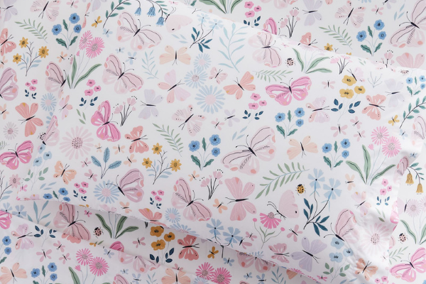Pink Butterflies - Cotton Percale