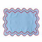 Bahama Palm - Embriodered Scalloped Tablemats (Solids)