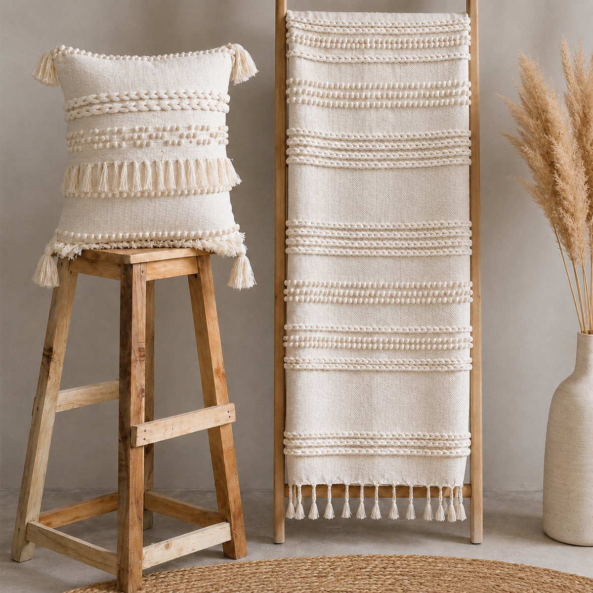 Handwoven - Ivory Clay Cushion Cover