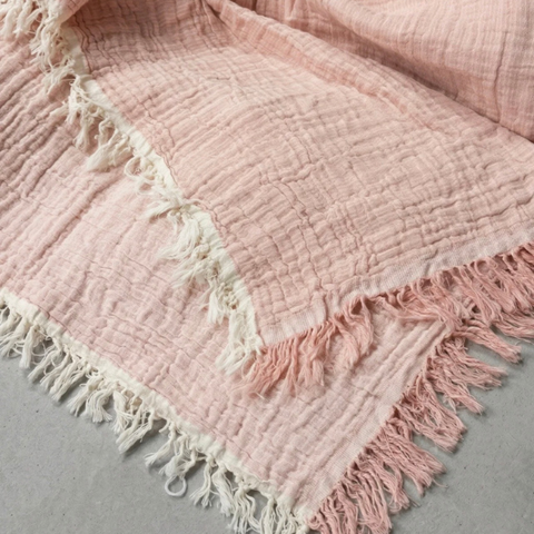 Gauze Muslin - Cotton Throw (Blush)