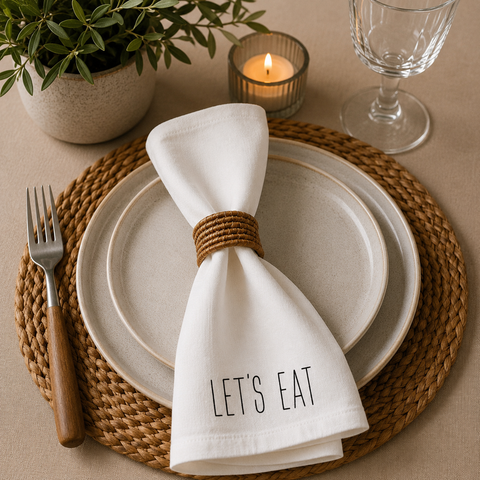Let’s Eat & Gather Printed Cotton Napkin Set (Set of 2)