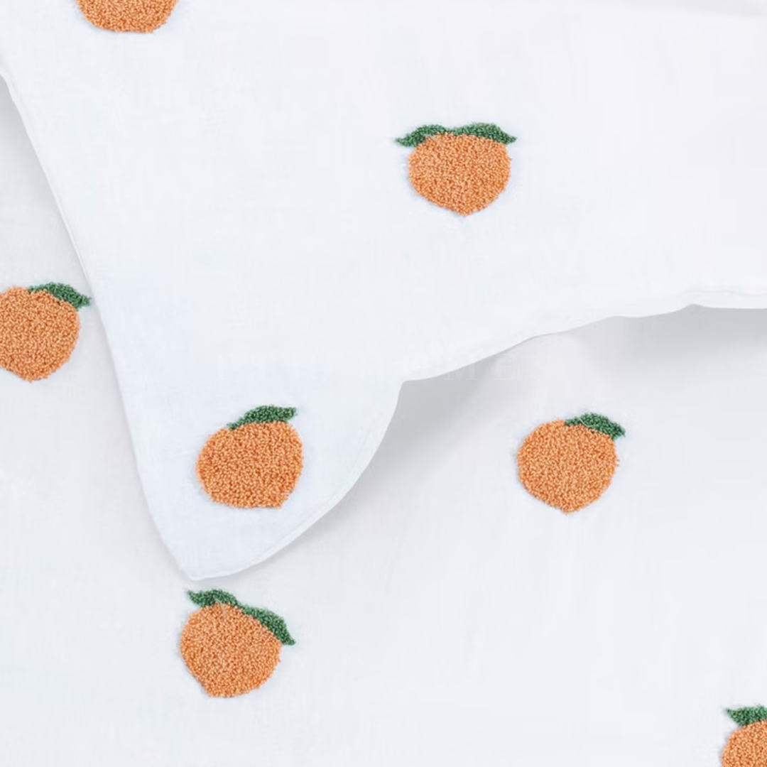 Tufted Orange - 2 Pcs Crib's Bedding Set