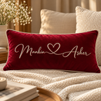 Customized Embroidered - Connected By Heart Pillow