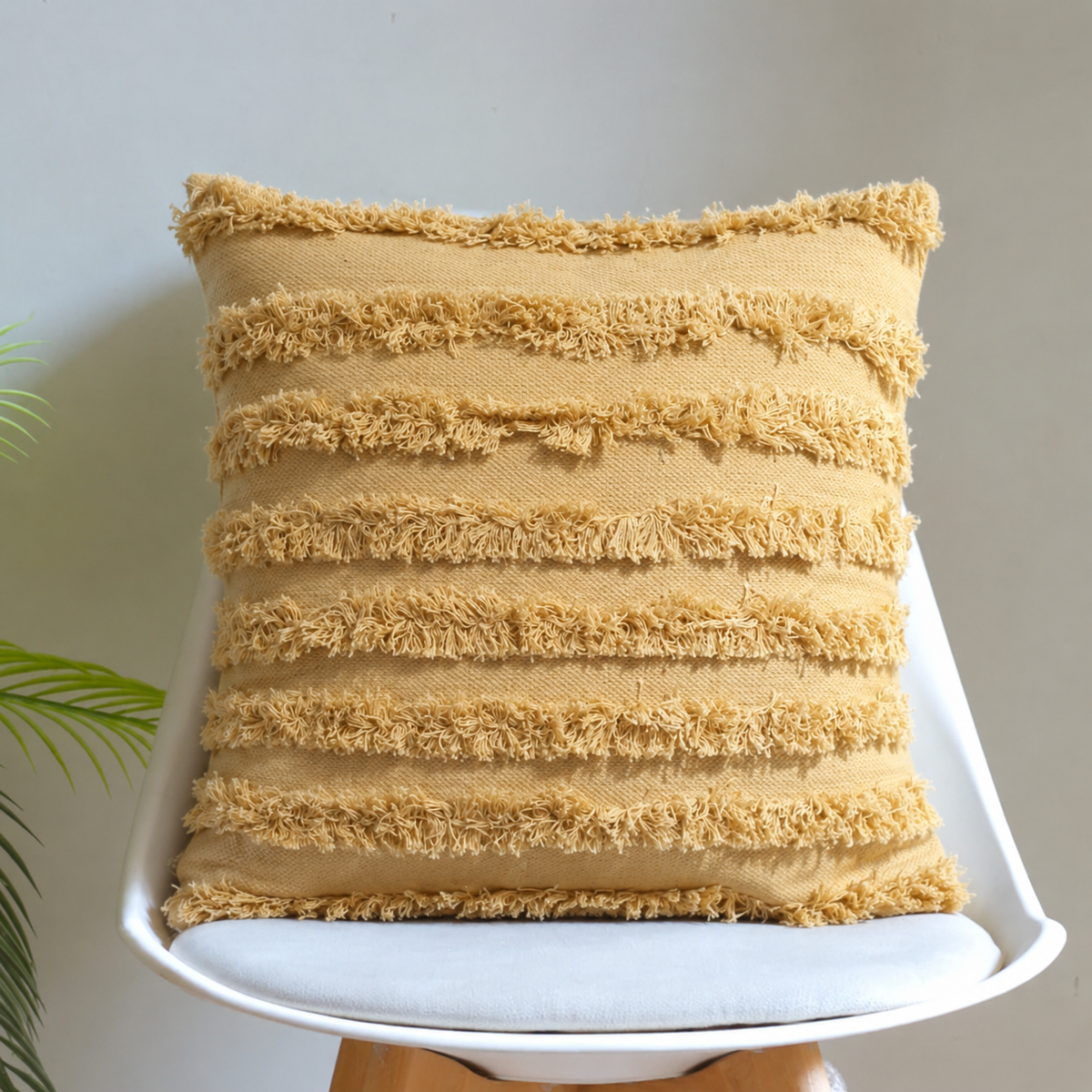 Mustard Haven - Handwoven Cushion Cover