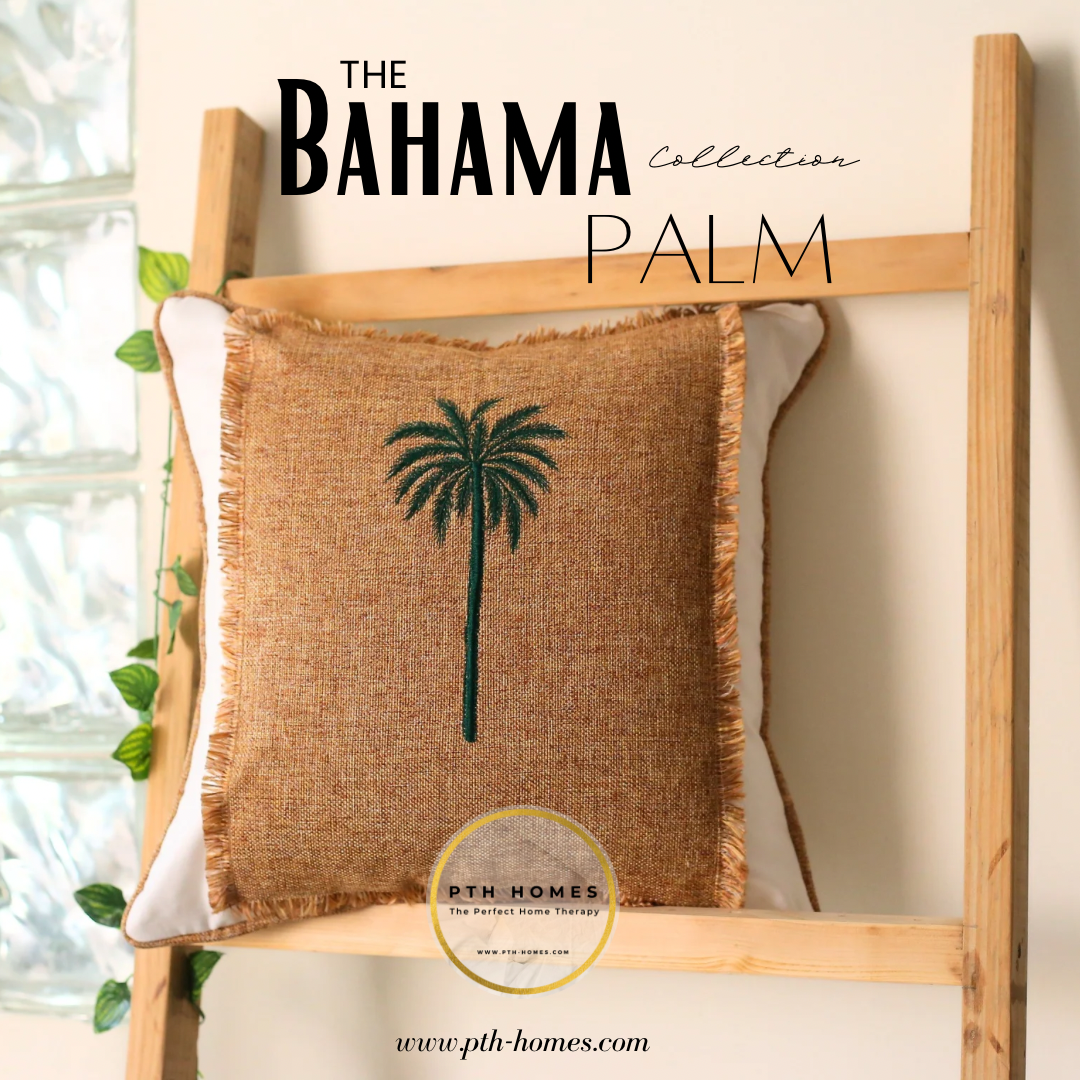 Bahama Palm V - Embriodered Cushions Covers