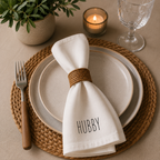 Hubby & Wifey (Set of 2) Printed Cotton Napkin Set