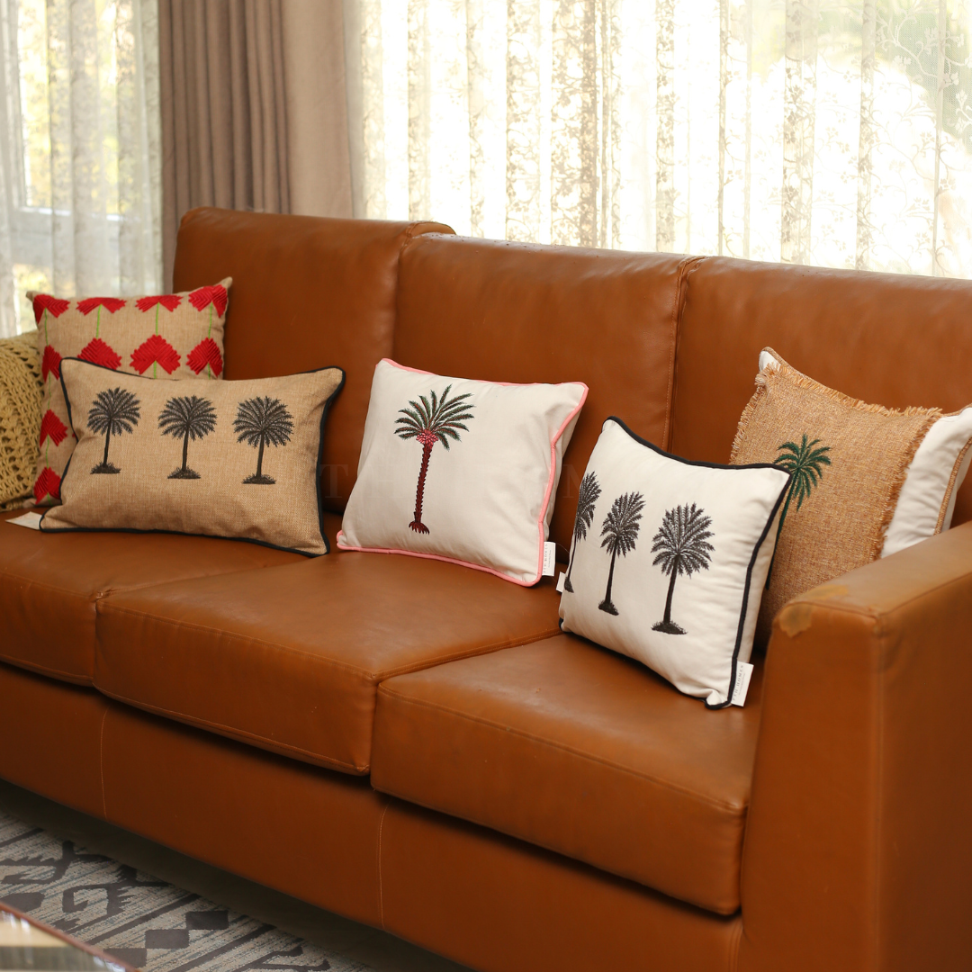 Bahama Palm V - Embriodered Cushions Covers