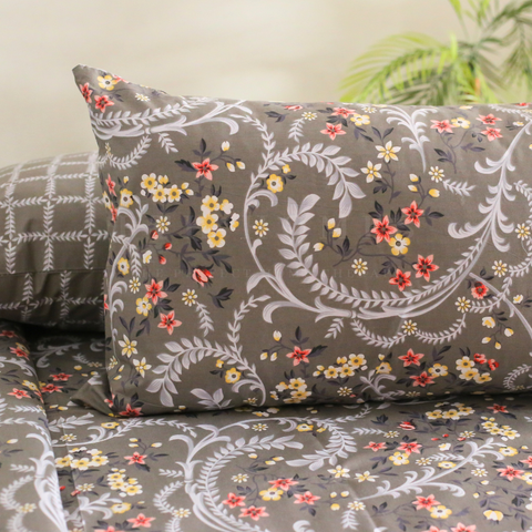 Grey Checkered Paisley - Bedset