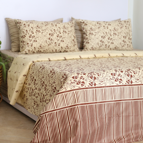 Beige Leafage - Bedset