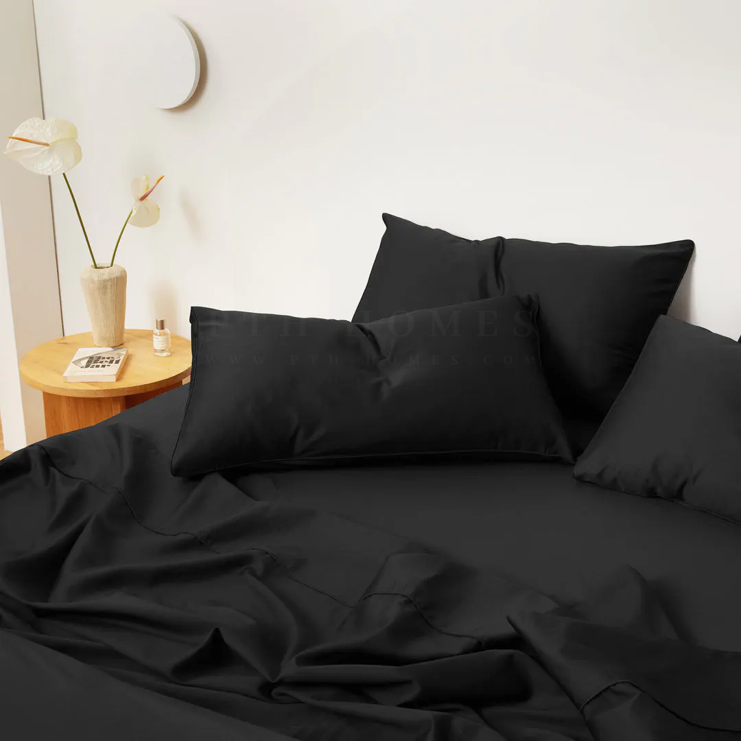 Dark Black - Cotton Percale