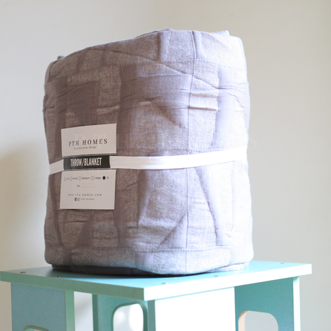 Grey Patterned Quilted - Coverlet Blanket