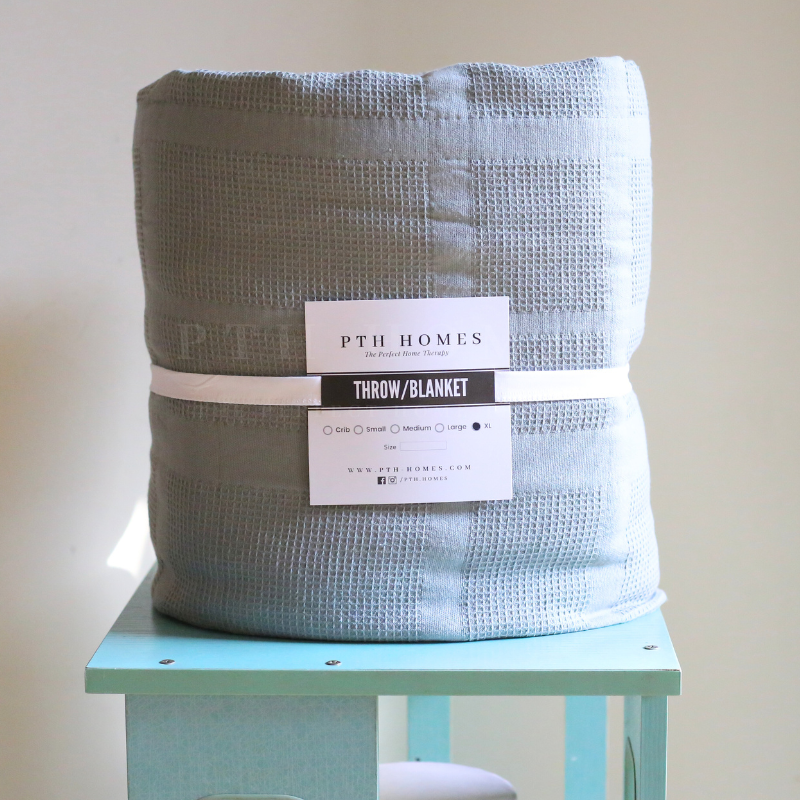 Grey Waffle Quilted - Coverlet Blanket