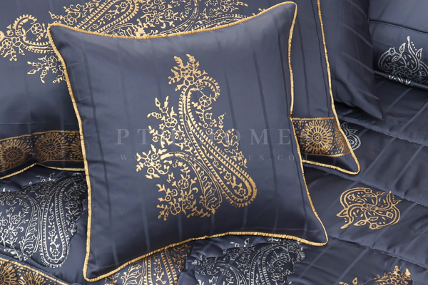 Blue Motif - Block Printed