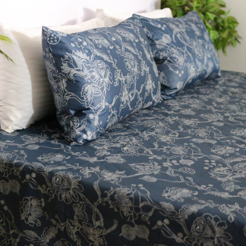 Midnight Blue - Cotton Satin