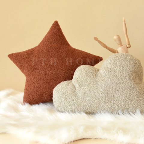 Boucle Star, Moon, Cloud Cushions