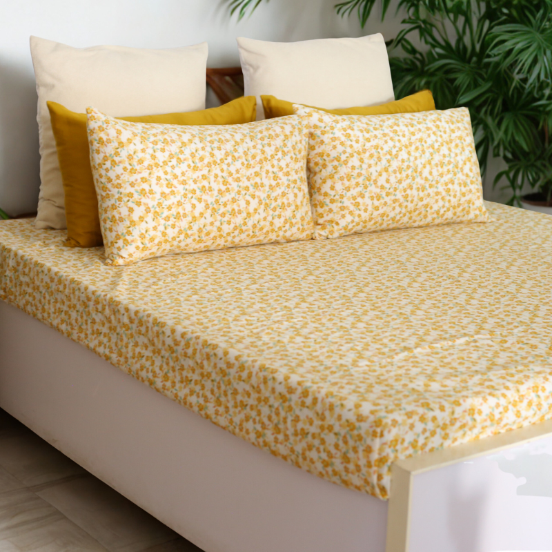 Lime Bloom - Cotton Satin