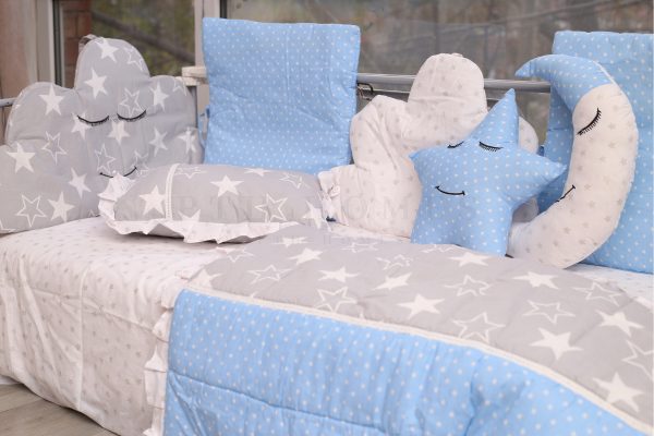 Into The Clouds - Light Blue - Crib Bedding Set