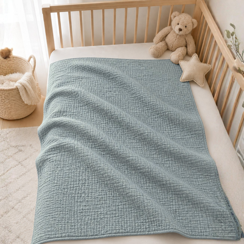 Crib Blanket - Powder Blue