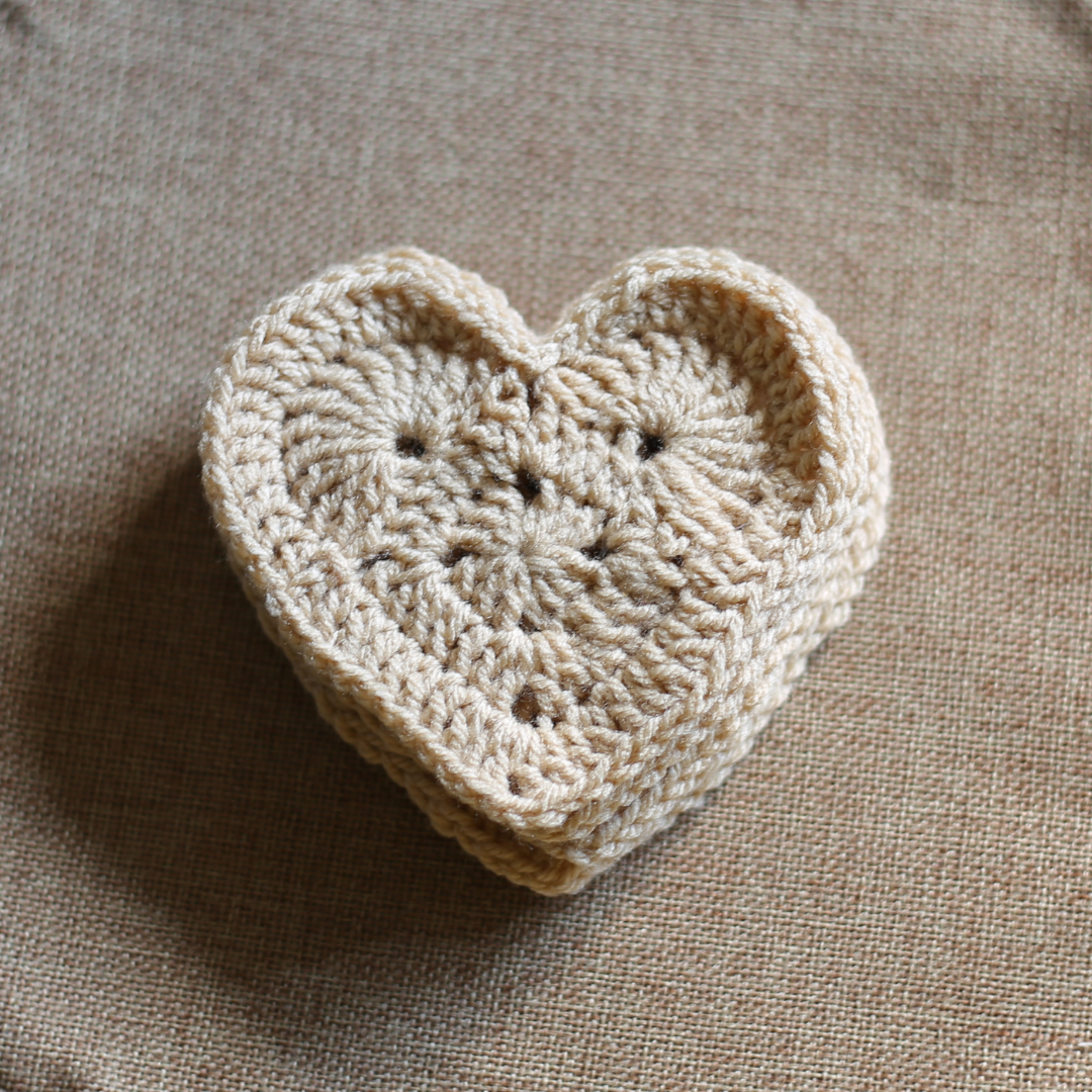 Crochet Heart Coasters (Pair)