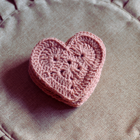 Crochet Heart Coasters (Pair)