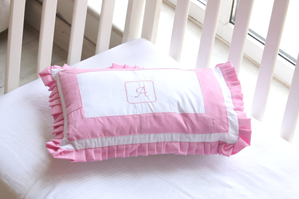 Customized Ruffle Embroidered - Initial Pillow