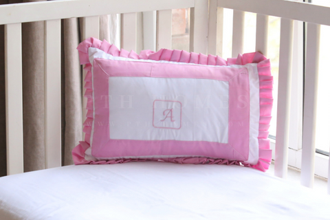 Customized Ruffle Embroidered - Initial Pillow