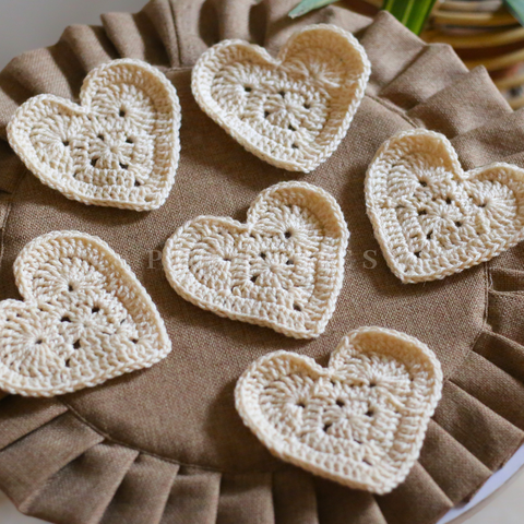 Crochet Heart Coasters (Pair)