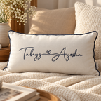 Customized Embroidered - Connected By Heart Pillow