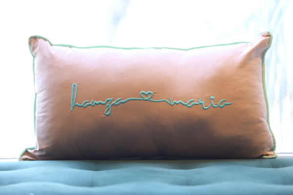 Customized Embroidered - Connected By Heart Pillow
