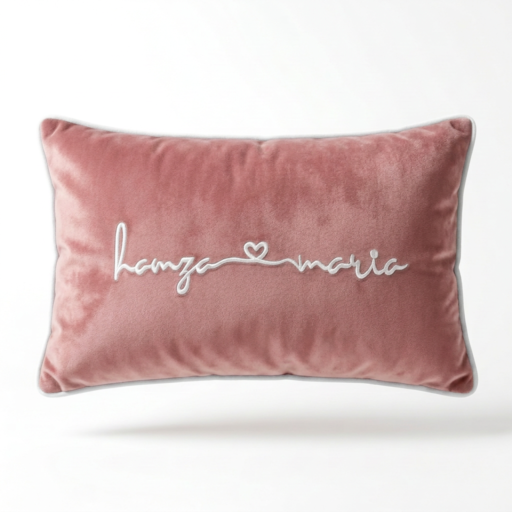 Customized Embroidered - Connected By Heart Pillow