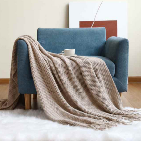 Cream Beige - Throw Blanket