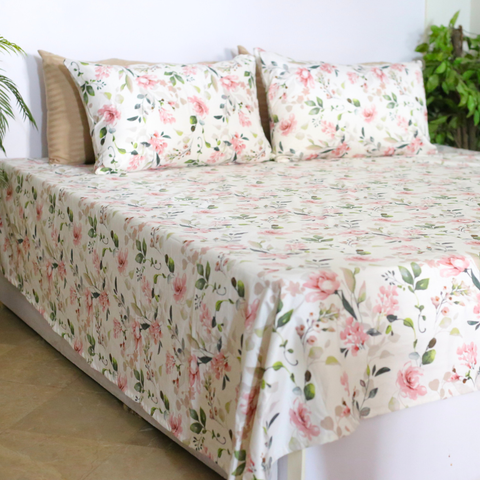 White Fleur - Cotton Satin
