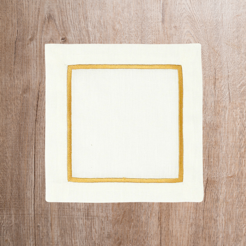 Line Embriodered Table Napkins - Set of 4