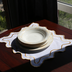 Bahama Palm - Embriodered Scalloped Tablemats (Solids)