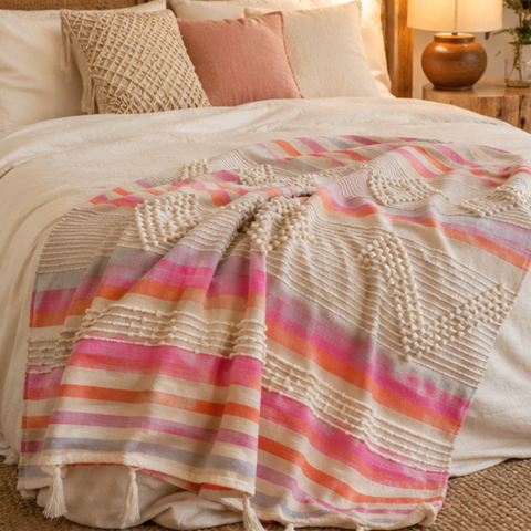 Pink Dune Organic - Handmade Throw