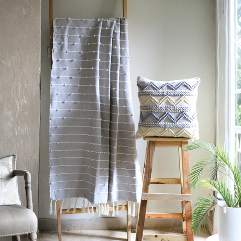 Handwoven - Grey Cushion Cover