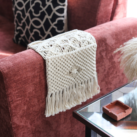 Handmade Macrame Sofa Caddy - Organizer