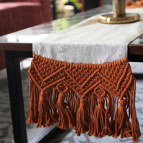 Macrame Table Runner (Royal Hues)